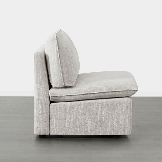 Modular Sofa in Feather Fabric with 4-Piece Design