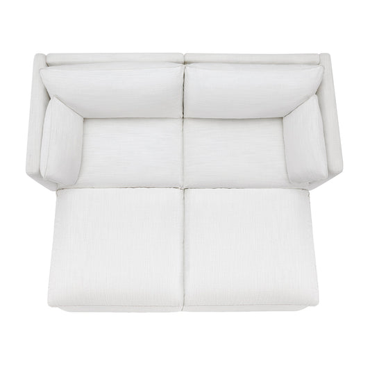 Modular Sofa in Feather Fabric with 4-Piece Design
