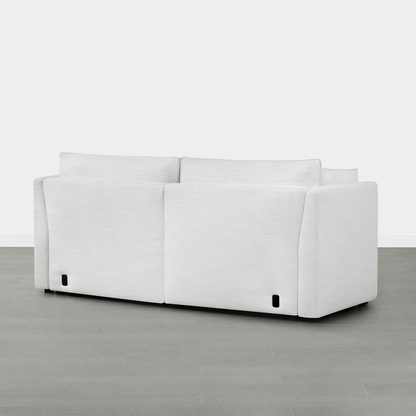 Modular Sofa in Feather Fabric with Electric Footrests