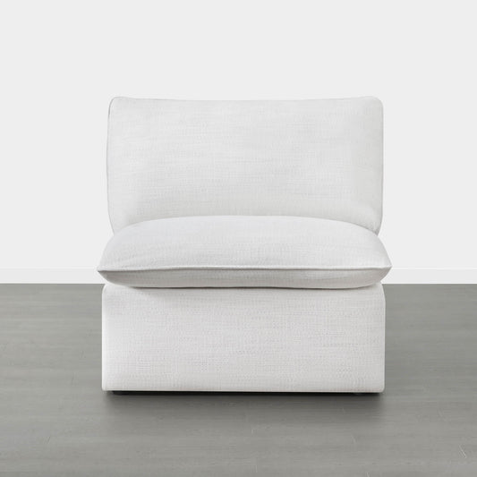 Modular Sofa in Feather Fabric with Electric Footrests