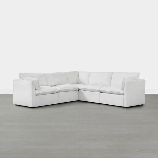 Modular Sofa in Feather with 5-Piece Configuration