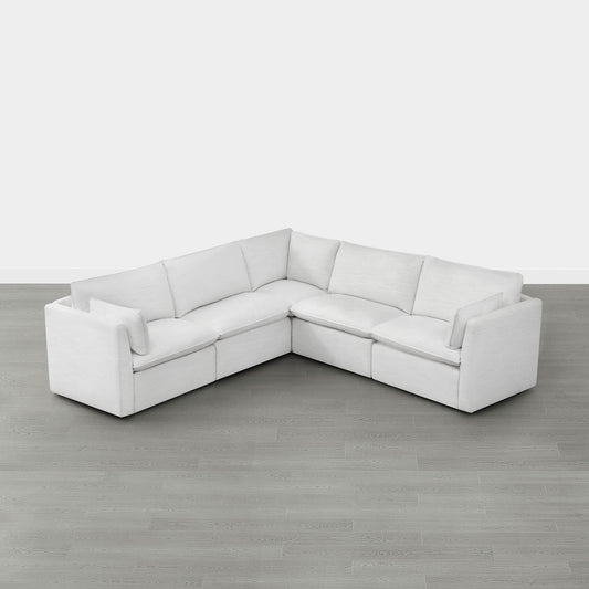 Modular Sofa in Feather with 5-Piece Configuration