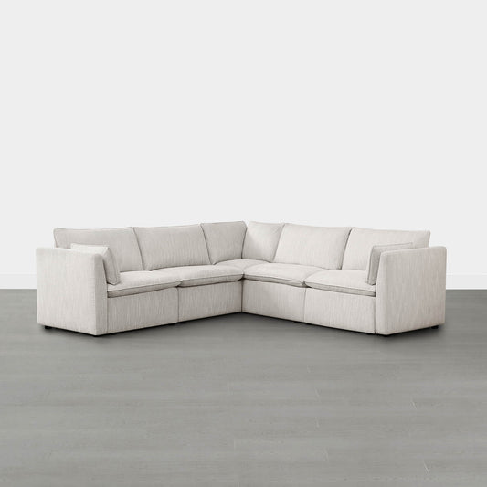 Modular Sofa in Feather with 5-Piece Configuration