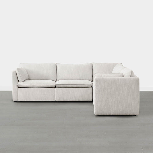 Modular Sofa in Feather with 5-Piece Configuration