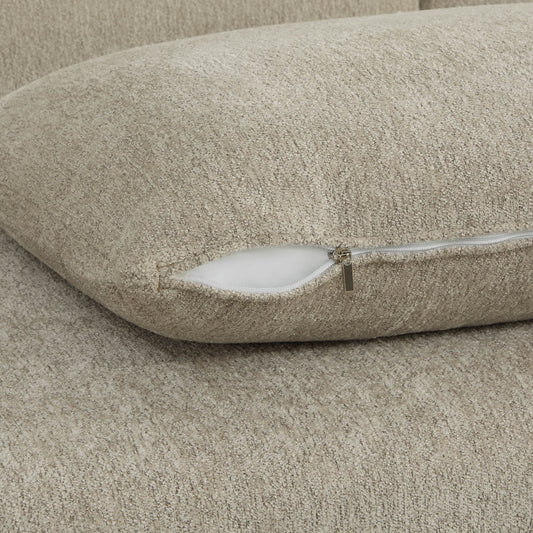 Modular Sofa in Grey Fabric with Storage Ottoman