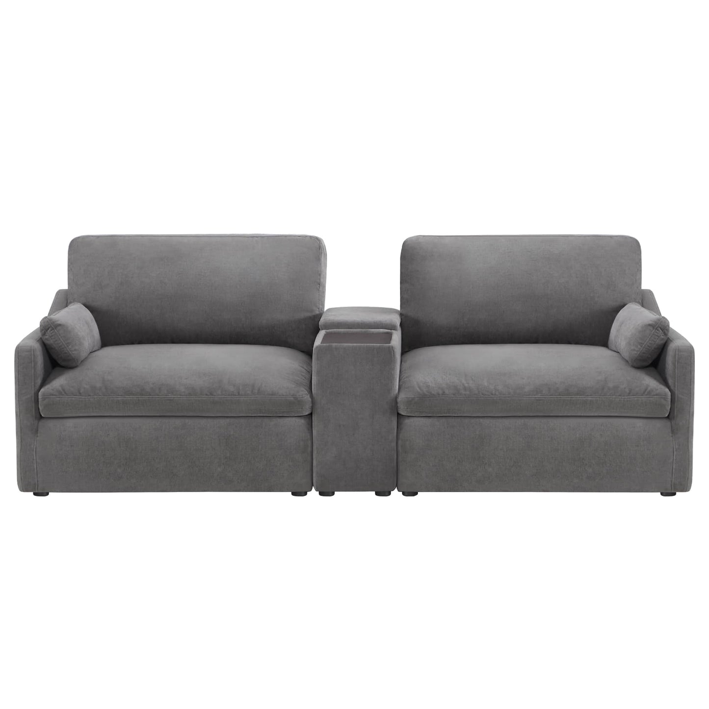 Modular Sofa in Soft Fabric with Two Seats
