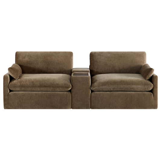 Modular Sofa in Soft Fabric with Two Seats