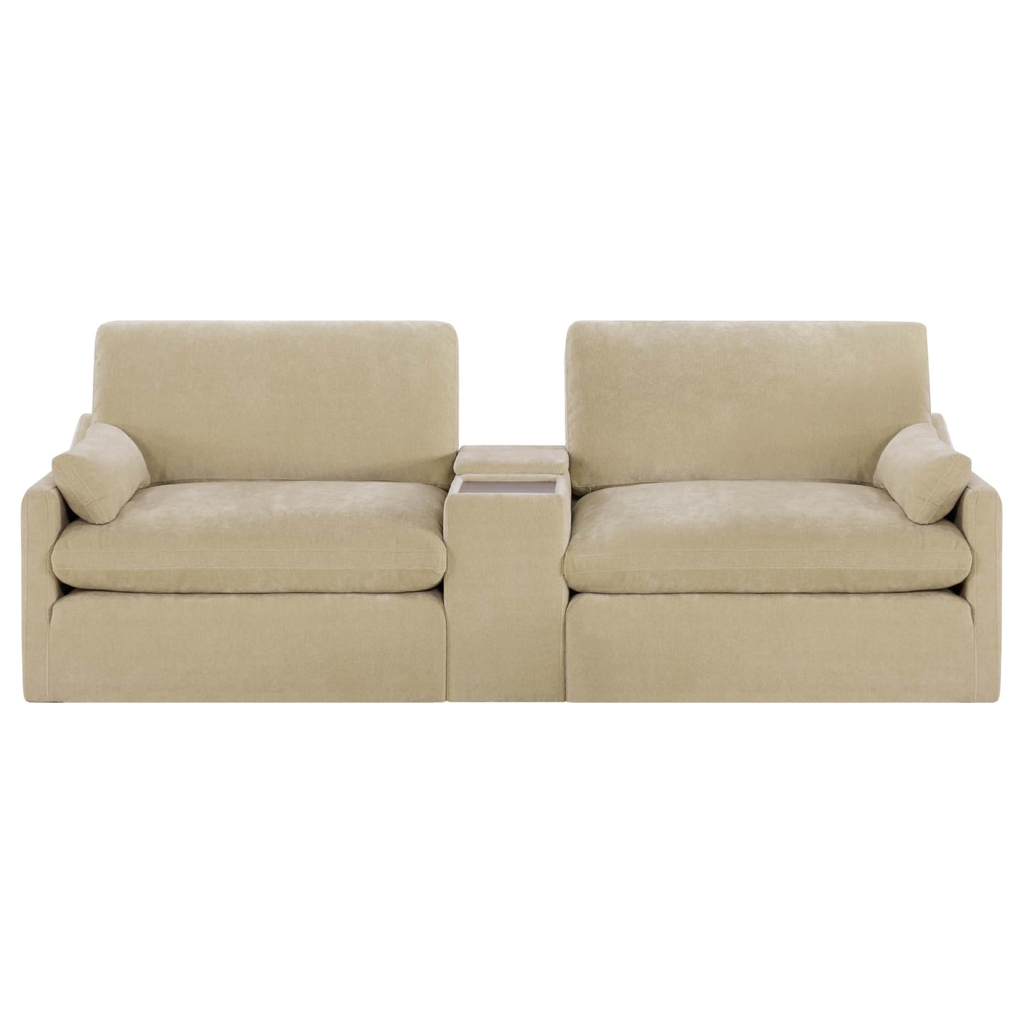 Modular Sofa in Soft Fabric with Two Seats