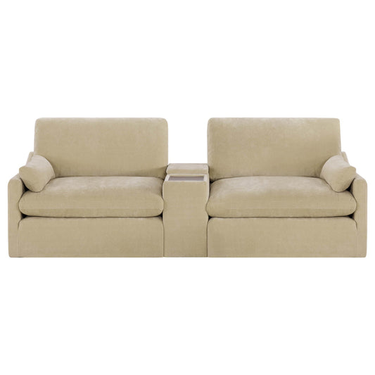 Modular Sofa in Soft Fabric with Two Seats
