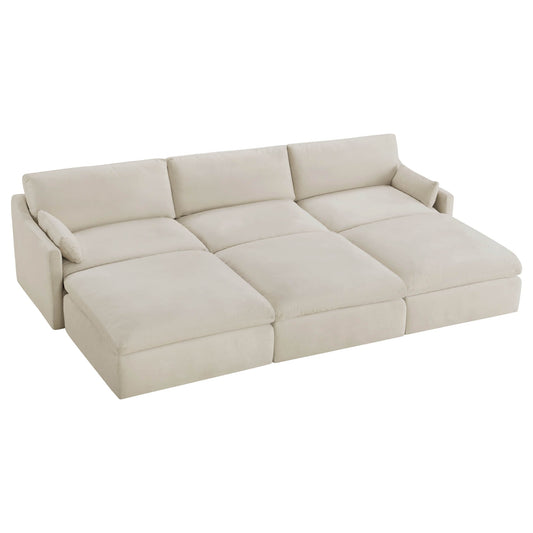 Modular Sofa Pit Sectional in Kenna Design for 6 Seats