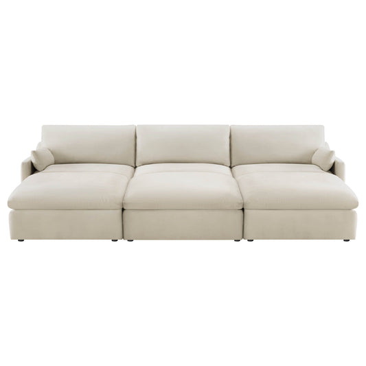 Modular Sofa Pit Sectional in Kenna Design for 6 Seats