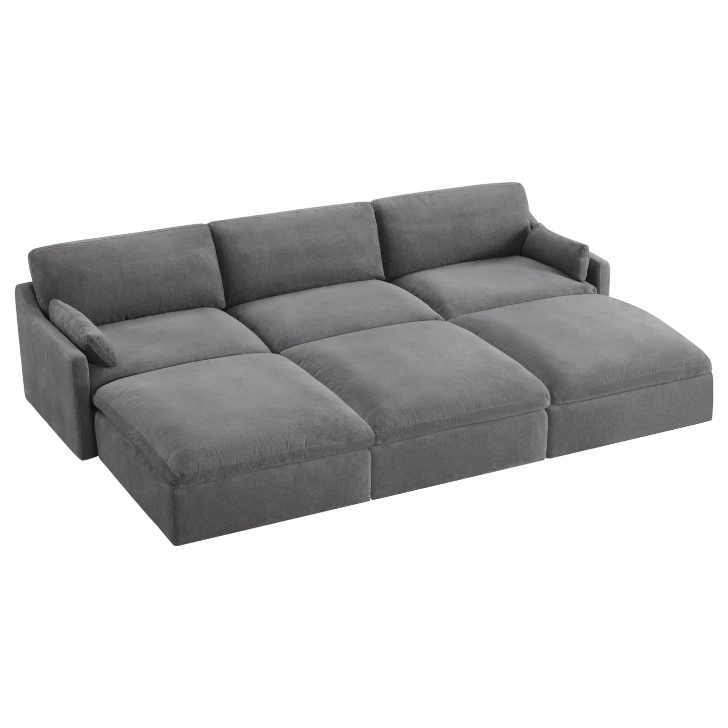 Modular Sofa Pit Sectional in Kenna Design for 6 Seats