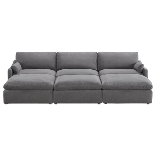 Modular Sofa Pit Sectional in Kenna Design for 6 Seats