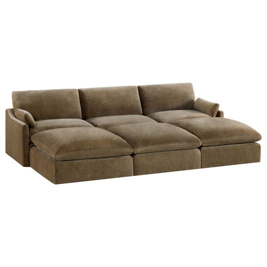 Modular Sofa Pit Sectional in Kenna Design for 6 Seats