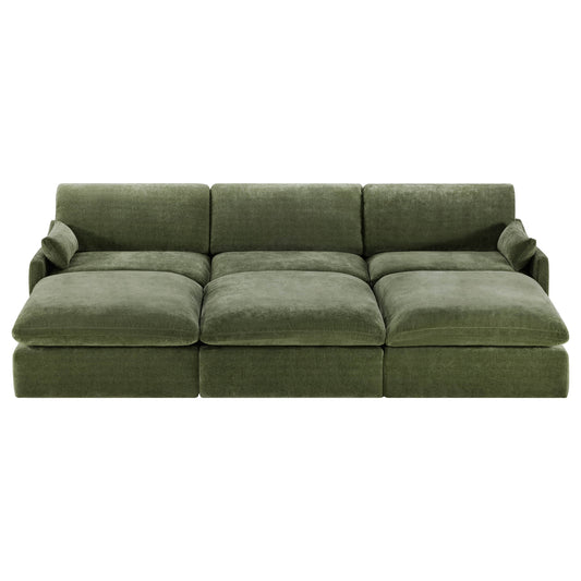 Modular Sofa Pit Sectional in Kenna Design for 6 Seats