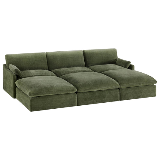 Modular Sofa Pit Sectional in Kenna Design for 6 Seats