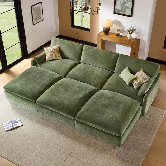 Modular Sofa Pit Sectional in Kenna Design for 6 Seats
