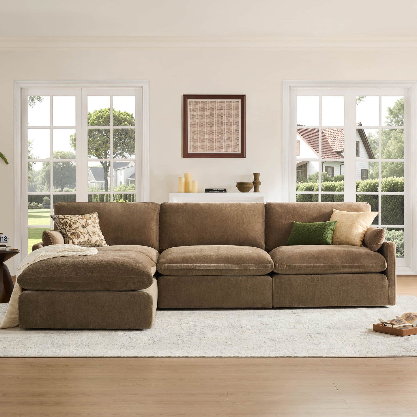 Modular Sofa Pit Sectional in Kenna Design for 6 Seats
