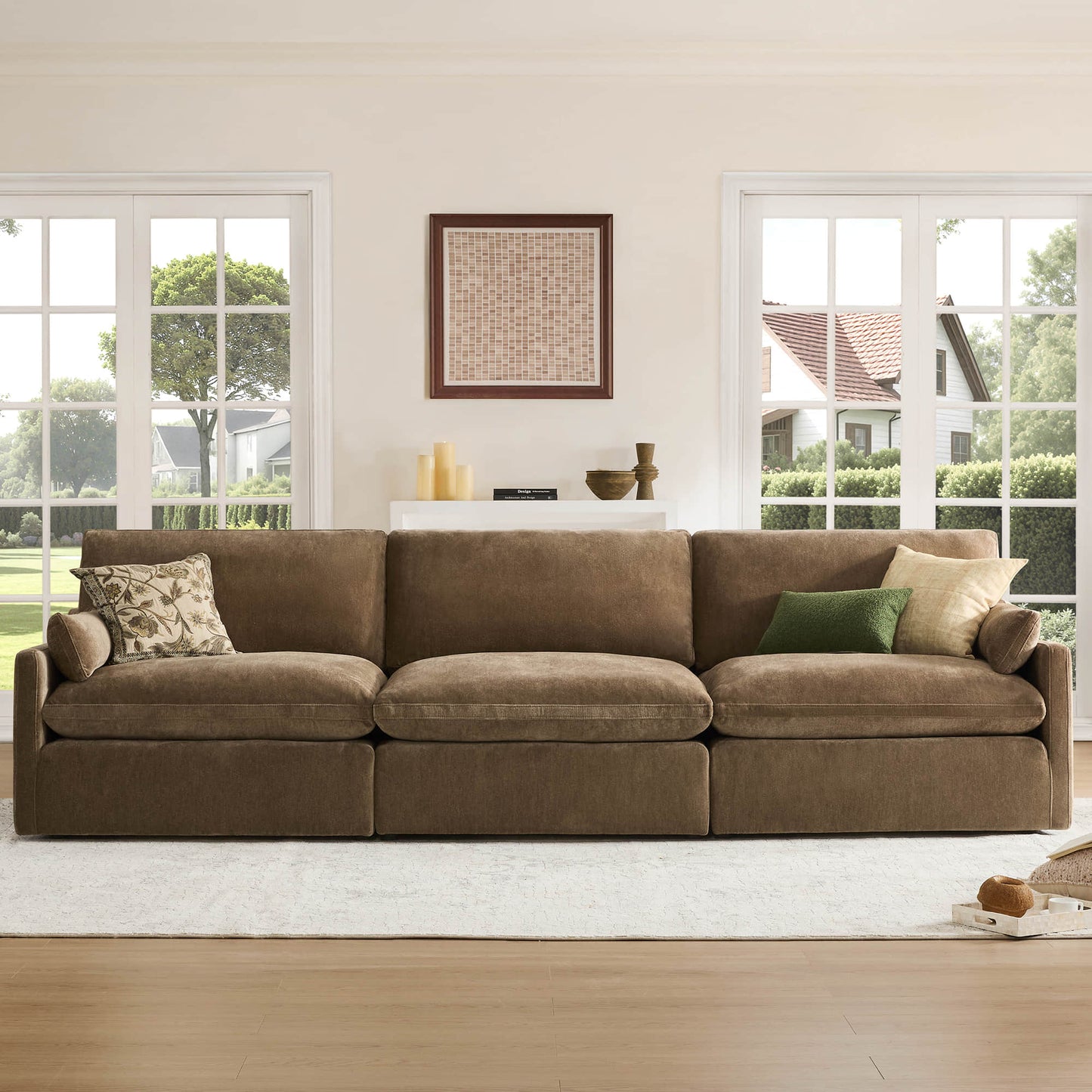 Modular Sofa Pit Sectional in Kenna Design for 6 Seats