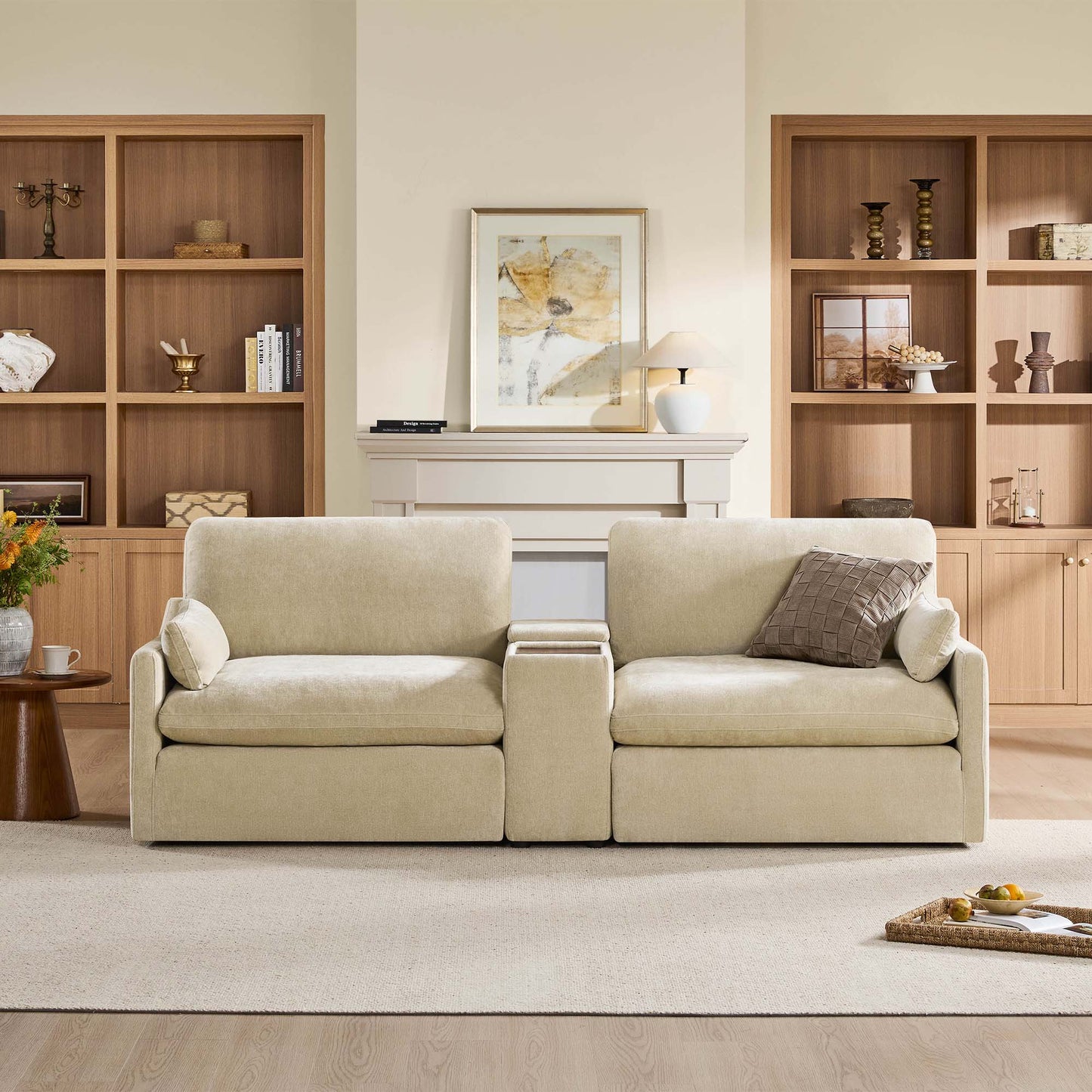 Modular Sofa Pit Sectional in Kenna Design for 6 Seats
