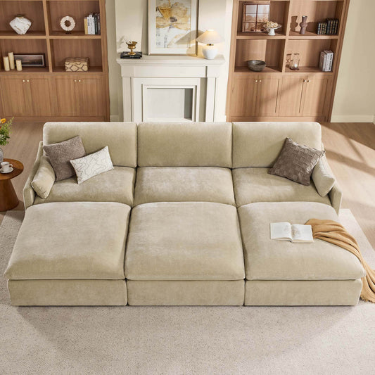 Modular Sofa Pit Sectional in Kenna Design for 6 Seats