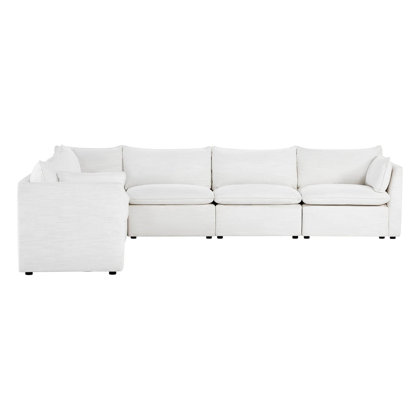 Modular Sofa Set with Feather Cushions and Electric Footrests