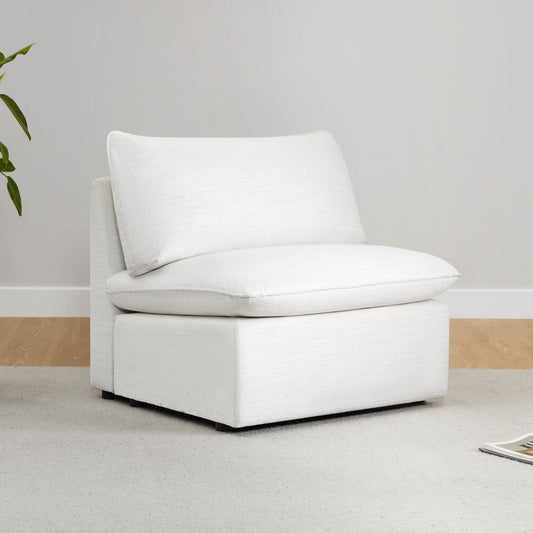 Modular Sofa with Feather Cushions in Three Pieces