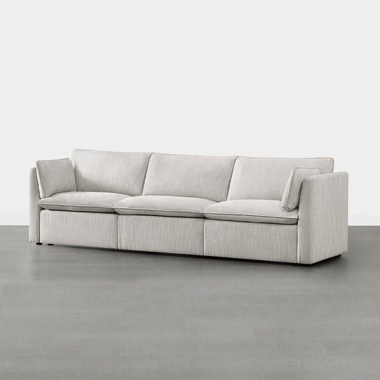 Modular Sofa with Feather Cushions in Three Pieces