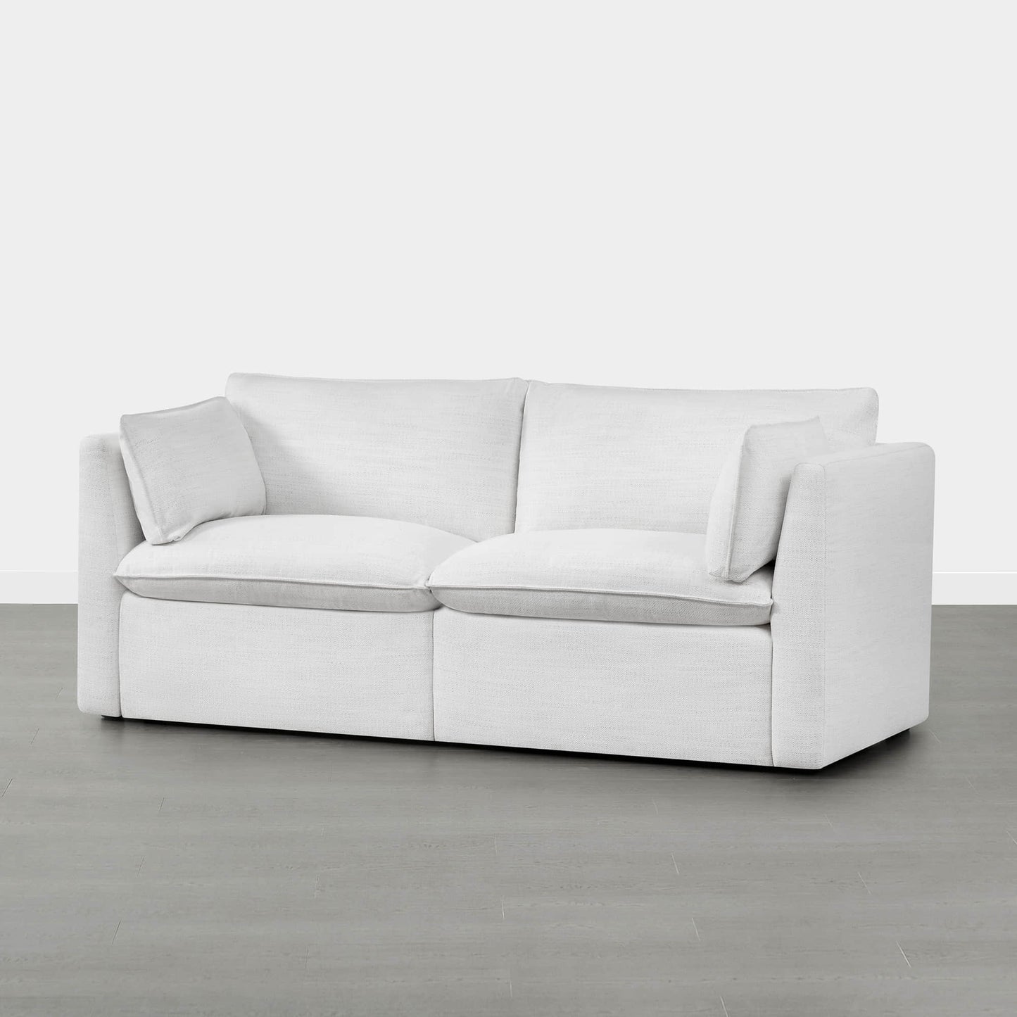 Modular Sofa with Feather Cushions in Two-Piece Design