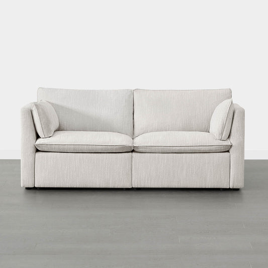 Modular Sofa with Feather Cushions in Two-Piece Design