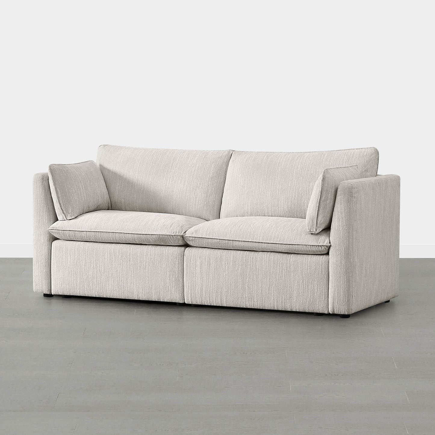Modular Sofa with Feather Cushions in Two-Piece Design