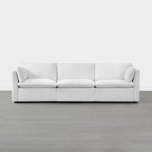 Modular Sofa with Feather Filling and Electric Footrests