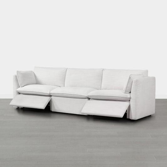 Modular Sofa with Feather Filling and Electric Footrests