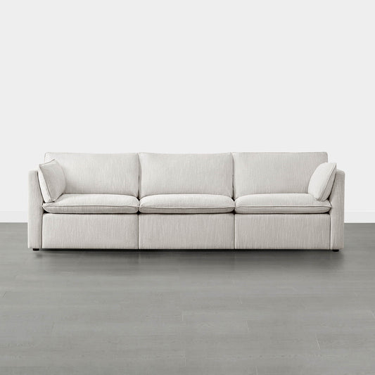 Modular Sofa with Feather Filling and Electric Footrests
