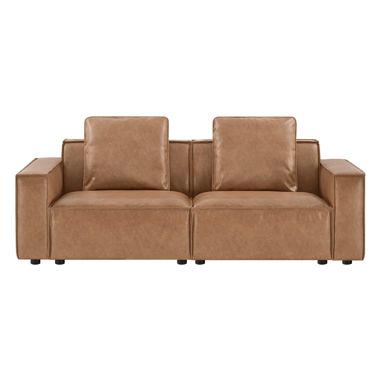 Modular Sofa with Refined Piping and Feather-Soft Cushions