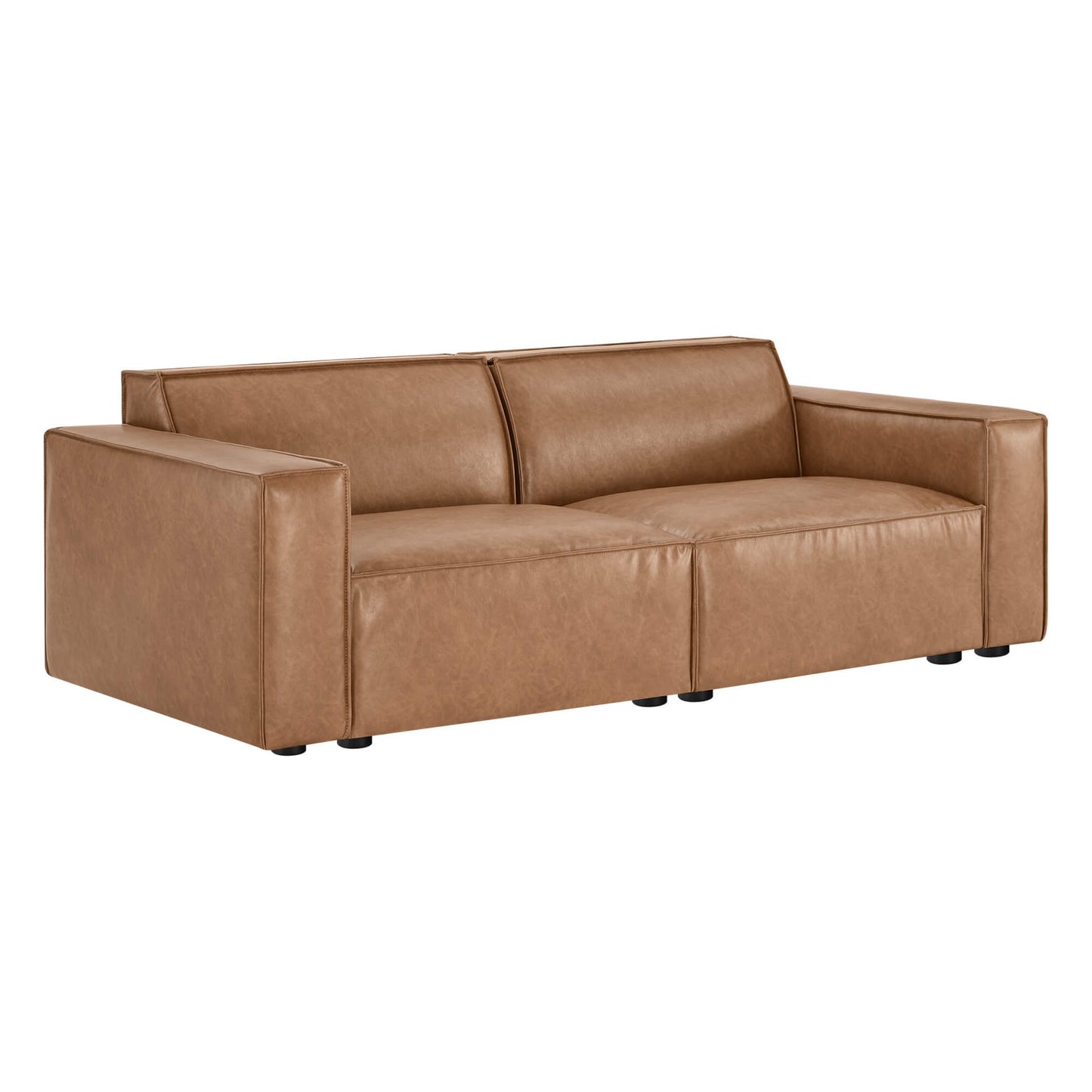 Modular Sofa with Refined Piping and Feather-Soft Cushions