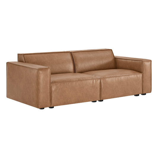 Modular Sofa with Refined Piping and Feather-Soft Cushions