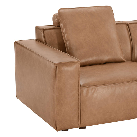 Modular Sofa with Refined Piping in Feather-Soft Fabric