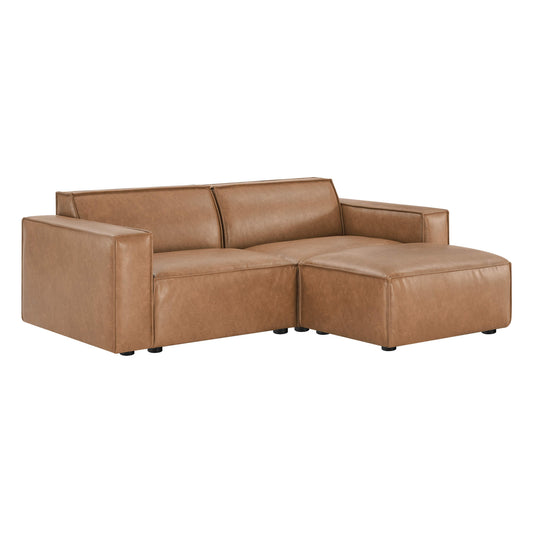 Modular Sofa with Refined Piping in Feather-Soft Fabric