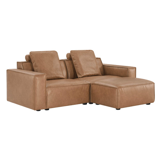 Modular Sofa with Refined Piping in Feather-Soft Fabric