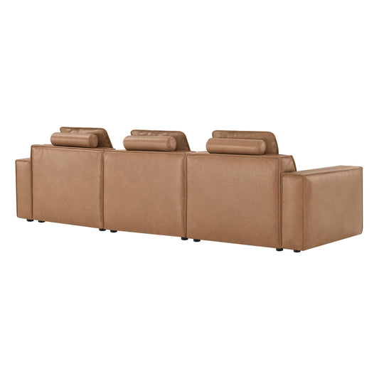 Modular Sofa with Refined Piping in Feather-Soft Fabric