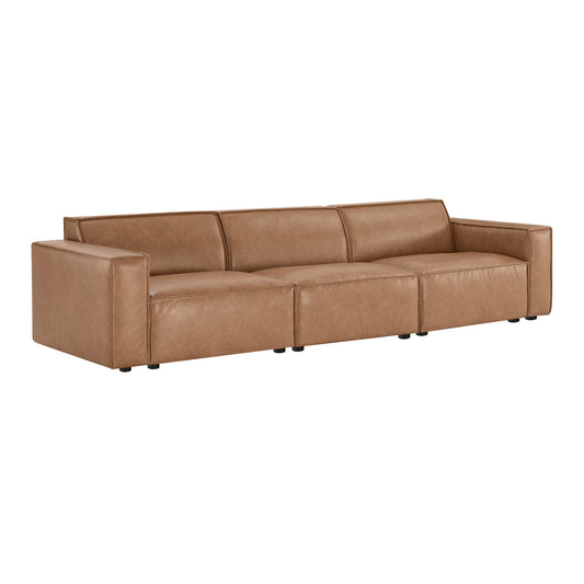 Modular Sofa with Refined Piping in Feather-Soft Fabric