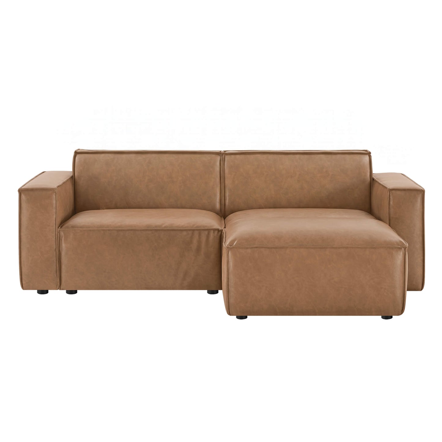 Modular Sofa with Refined Piping in Feather-Soft Fabric