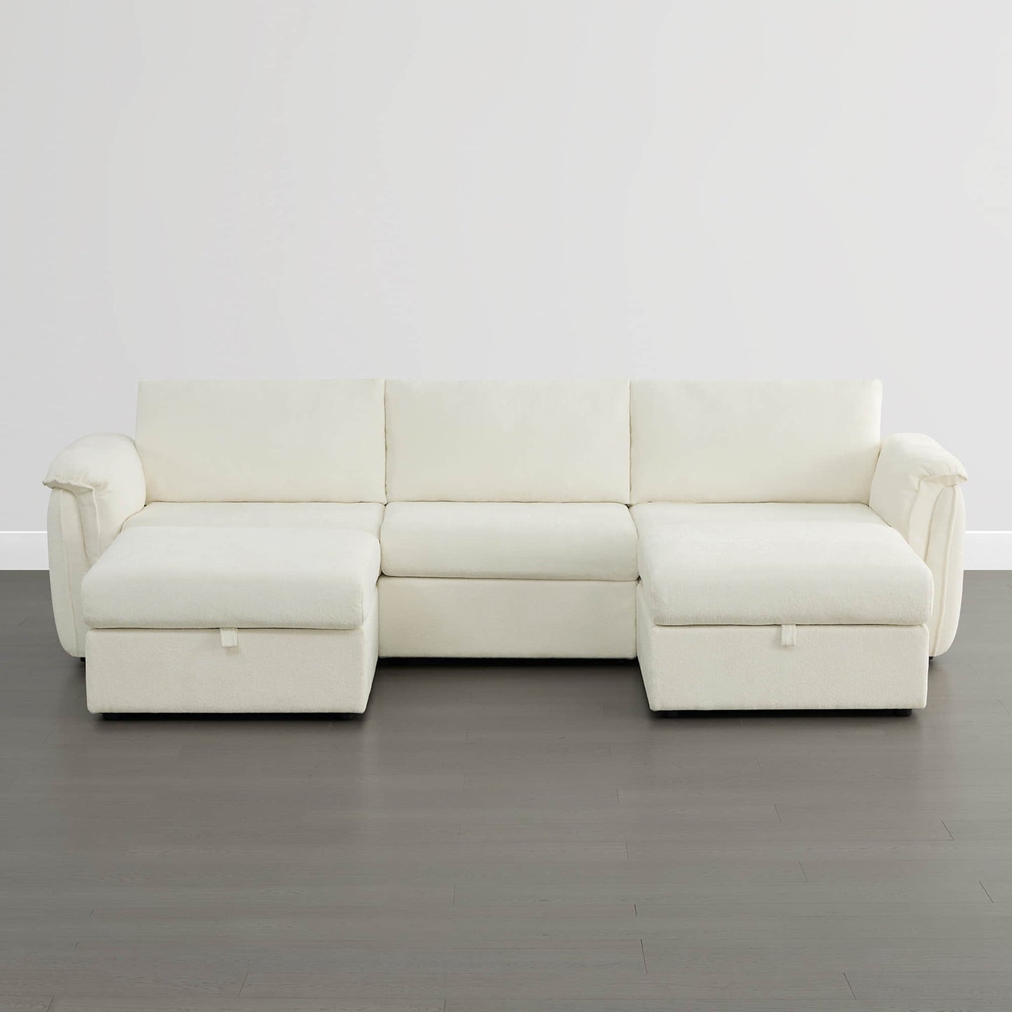 Modular Sofa with Storage Ottoman and 5-Seat Design