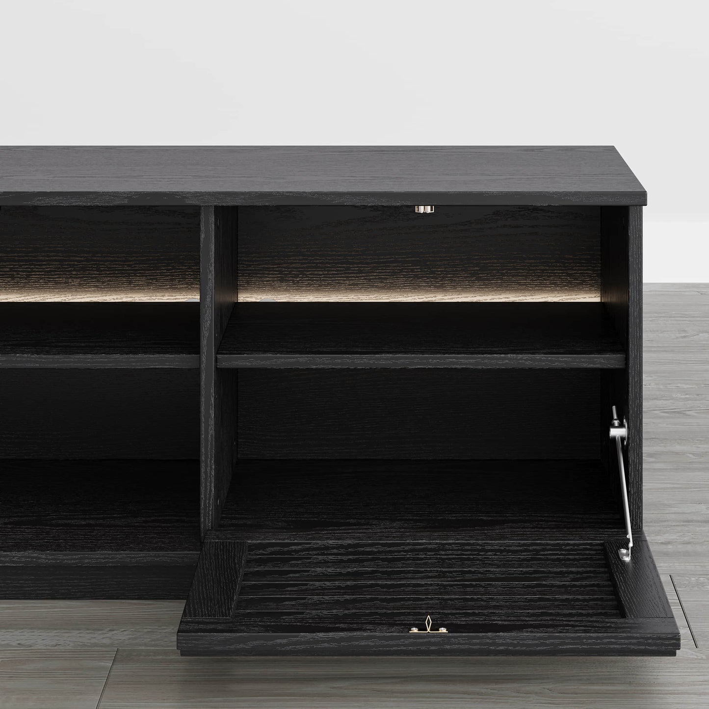 Modular TV Stand in Violet with LED Lighting Feature