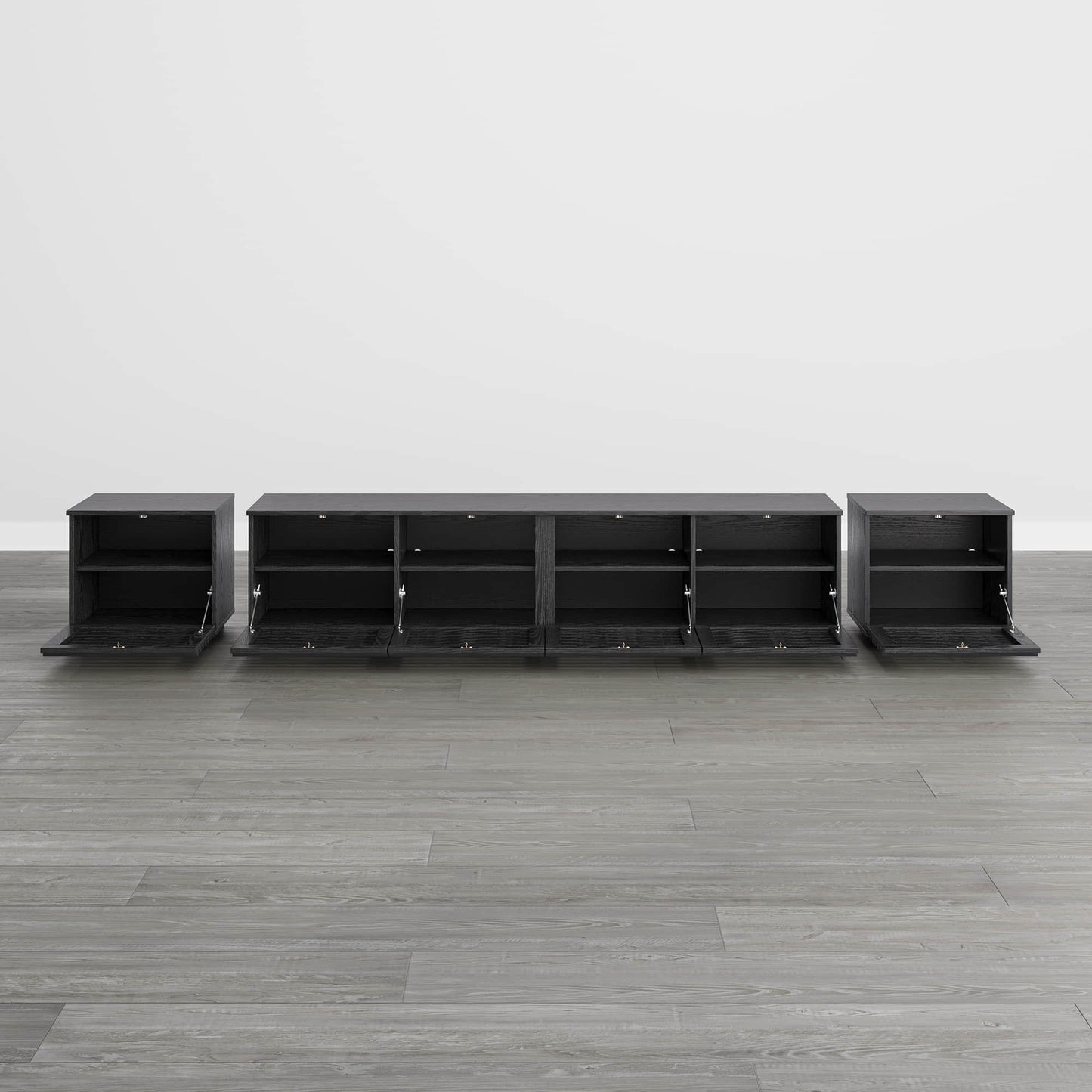 Modular TV Stand in Violet with LED Lighting Feature