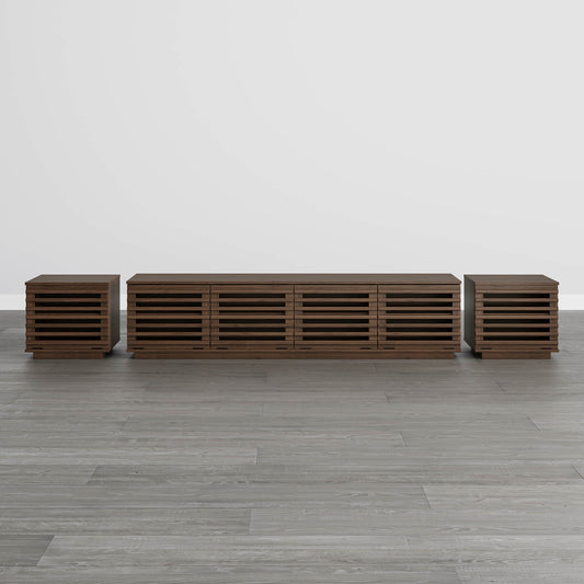 Modular TV Stand in Violet with LED Lighting Feature
