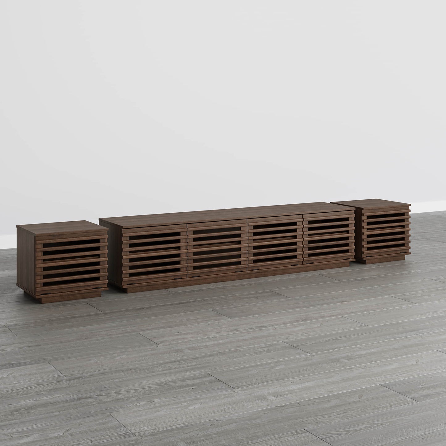 Modular TV Stand in Violet with LED Lighting Feature