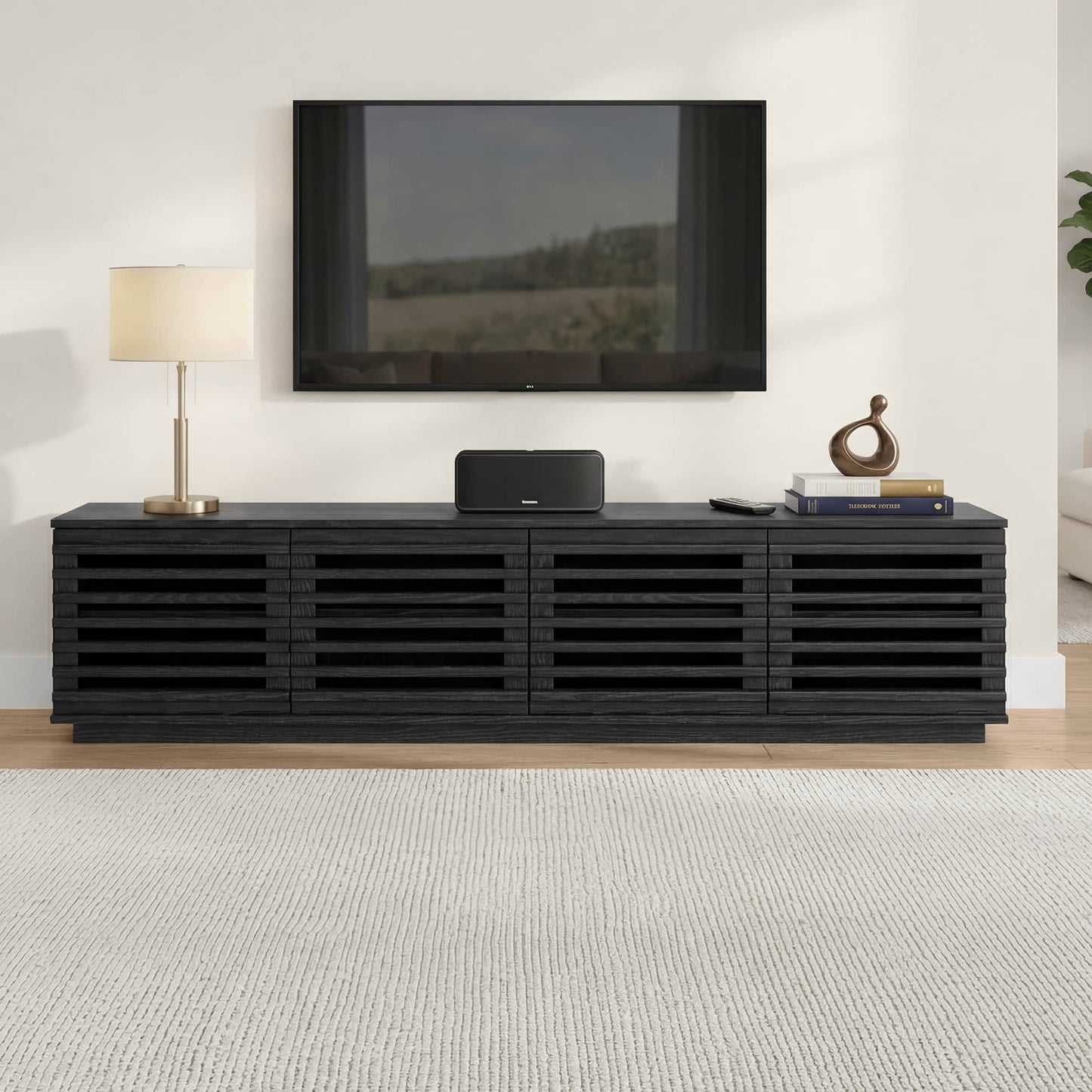 Modular TV Stand in Violet with LED Lighting Feature