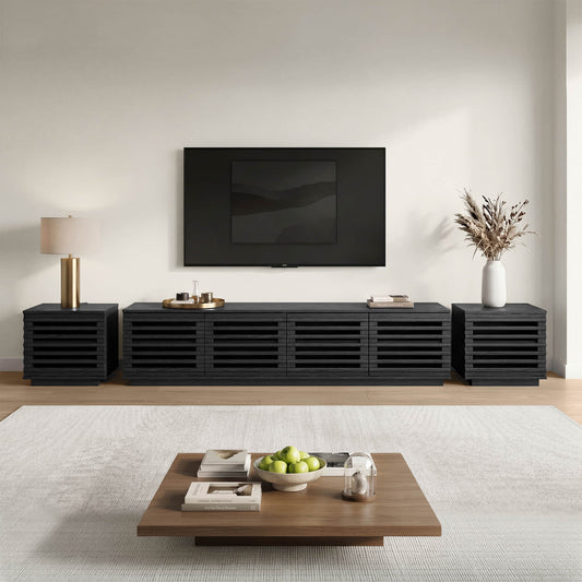 Modular TV Stand in Violet with LED Lighting Feature